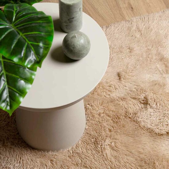 Hoogpolig vloerkleed NAVARRA 240x240 cm polyester beige