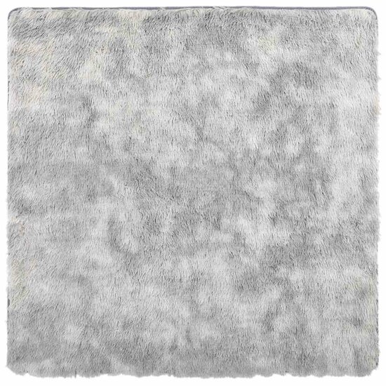 Hoogpolig vloerkleed NAVARRA 120x120 cm polyester lichtgrijs