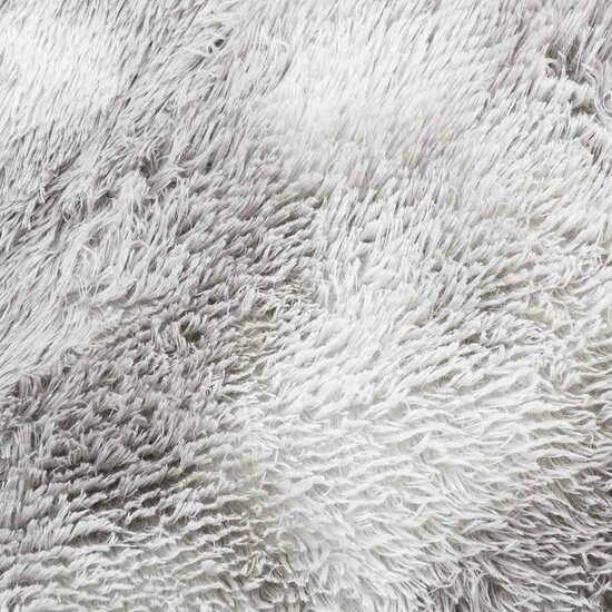 Hoogpolig vloerkleed NAVARRA 120x120 cm polyester lichtgrijs