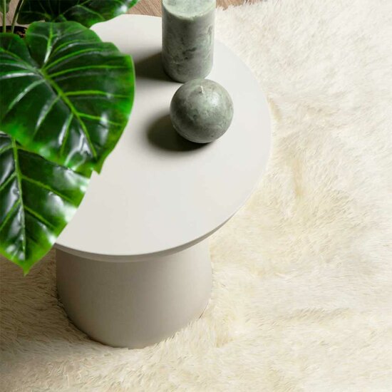 Hoogpolig vloerkleed NAVARRA 240x240 cm polyester cr&egrave;mekleurig