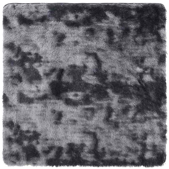 Hoogpolig vloerkleed NAVARRA 120x120 cm polyester donkergrijs