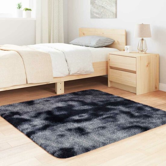 Hoogpolig vloerkleed NAVARRA 120x120 cm polyester donkergrijs