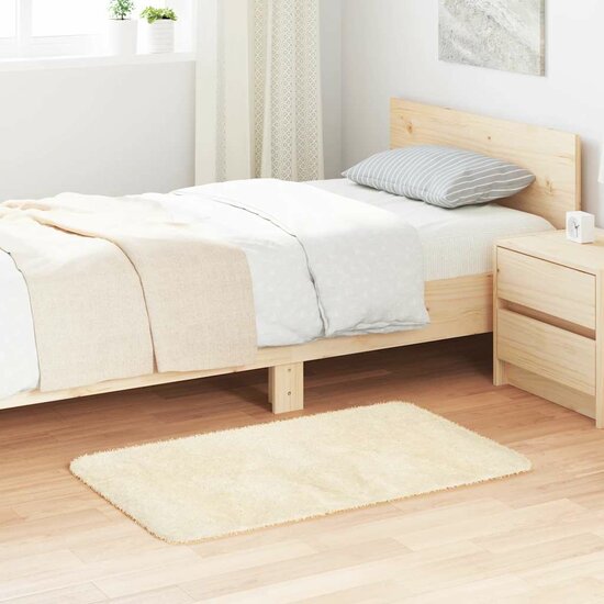 Hoogpolig vloerkleed NAVARRA 60x100 cm polyester cr&egrave;mekleurig