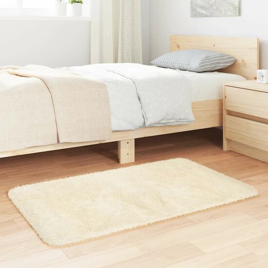 Hoogpolig vloerkleed NAVARRA 60x100 cm polyester cr&egrave;mekleurig
