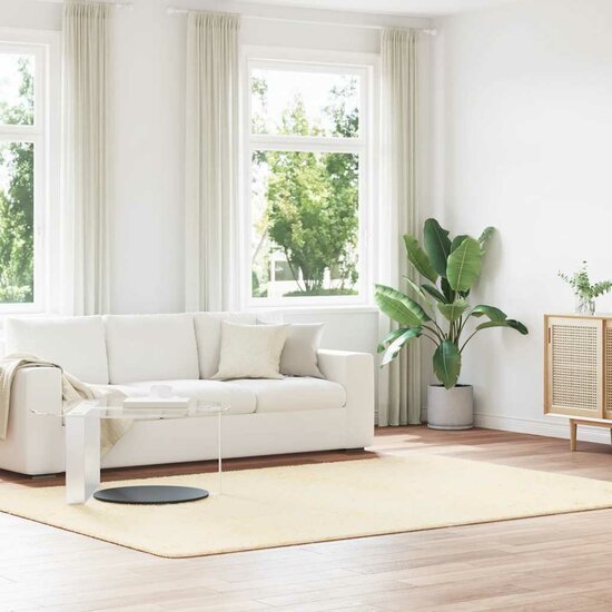 Hoogpolig vloerkleed NAVARRA 200x290 cm polyester cr&egrave;mekleurig