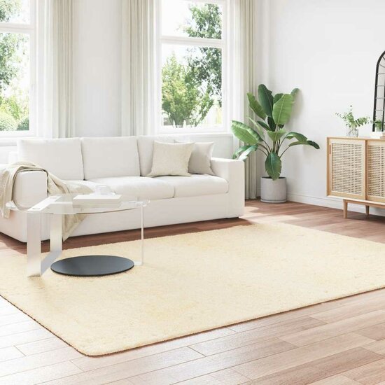 Hoogpolig vloerkleed NAVARRA 200x290 cm polyester cr&egrave;mekleurig