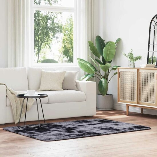 Hoogpolig vloerkleed NAVARRA 120x170 cm polyester donkergrijs