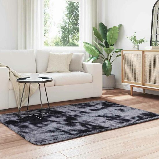 Hoogpolig vloerkleed NAVARRA 120x170 cm polyester donkergrijs