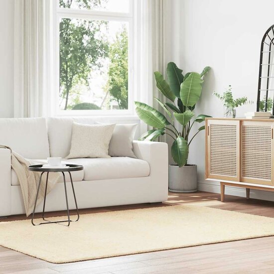 Hoogpolig vloerkleed NAVARRA 160x230 cm polyester cr&egrave;mekleurig