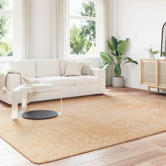 Hoogpolig vloerkleed NAVARRA 240x340 cm polyester beige
