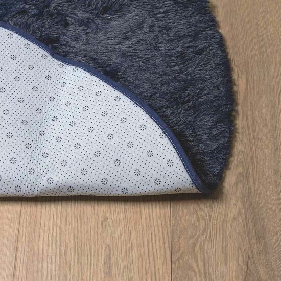 Hoogpolig Vloerkleed Navarra Polyester Marineblauw 300 x 200 cm ovaal