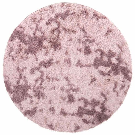 Hoogpolig Vloerkleed Navarra Polyester Stoffig Roze Dusty Pink 120 x 120 cm Rond