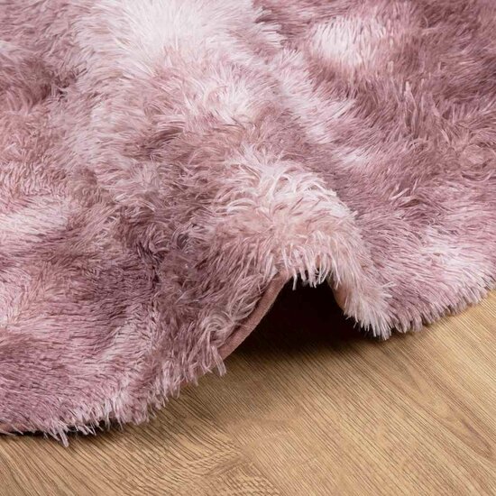 Hoogpolig Vloerkleed Navarra Polyester Stoffig Roze Dusty Pink 120 x 120 cm Rond