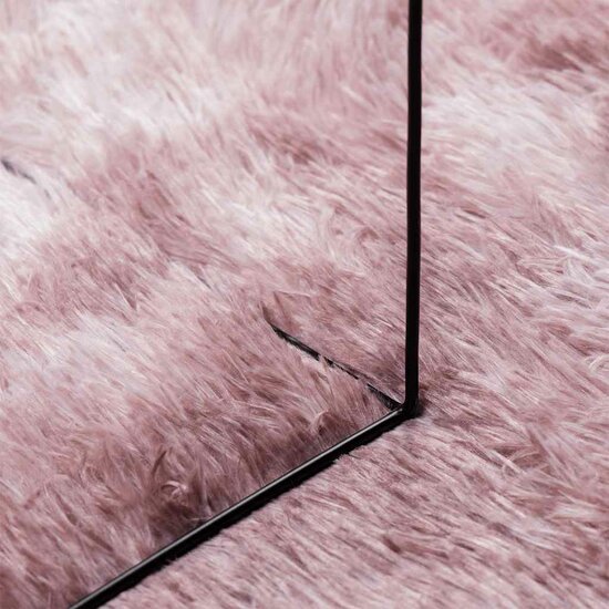 Hoogpolig Vloerkleed Navarra Polyester Stoffig Roze Dusty Pink 120 x 120 cm Rond