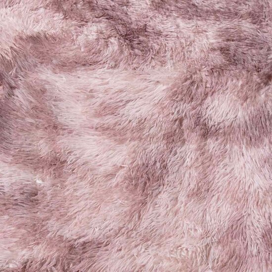 Hoogpolig Vloerkleed Navarra Polyester Stoffig Roze Dusty Pink 120 x 120 cm Rond