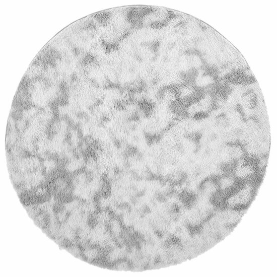 Hoogpolig Vloerkleed Navarra Polyester Lichtgrijs 240 x 240 cm Rond