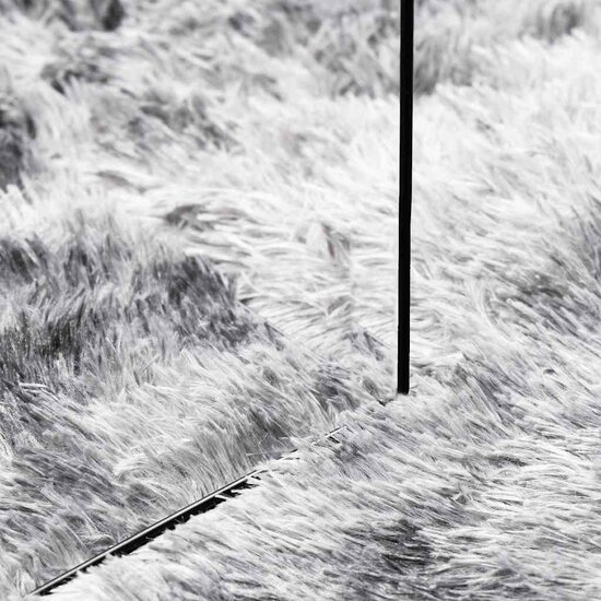 Hoogpolig Vloerkleed Navarra Polyester Lichtgrijs 240 x 240 cm Rond