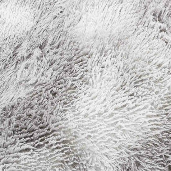Hoogpolig Vloerkleed Navarra Polyester Lichtgrijs 240 x 240 cm Rond