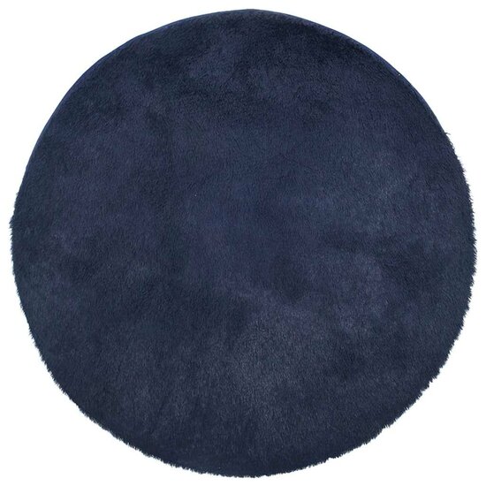 Hoogpolig Vloerkleed Navarra Polyester Marineblauw 120 x 120 cm Rond