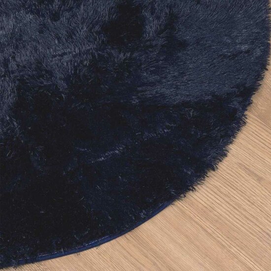 Hoogpolig Vloerkleed Navarra Polyester Marineblauw 120 x 120 cm Rond