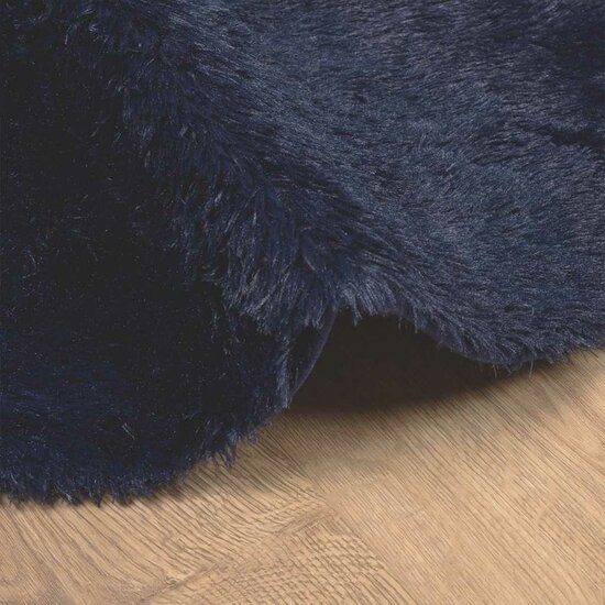 Hoogpolig Vloerkleed Navarra Polyester Marineblauw 120 x 120 cm Rond