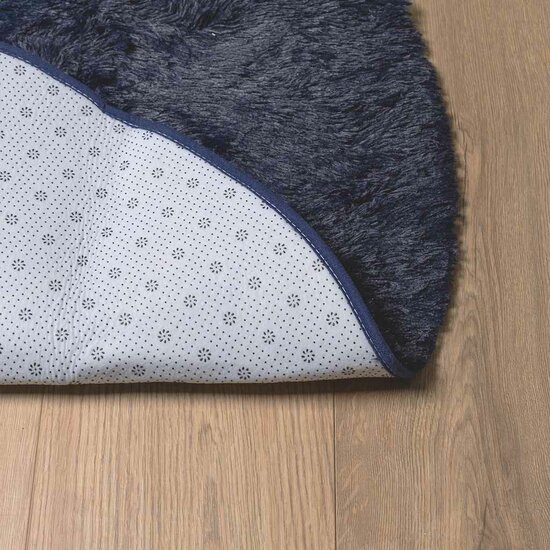 Hoogpolig Vloerkleed Navarra Polyester Marineblauw 120 x 120 cm Rond