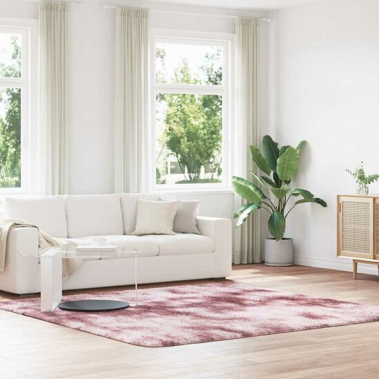 Hoogpolig Vloerkleed Navarra Polyester Stoffig Roze Dusty Pink 240 x 240 cm Vierkant