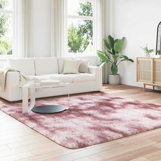 Hoogpolig Vloerkleed Navarra Polyester Stoffig Roze Dusty Pink 240 x 240 cm Vierkant