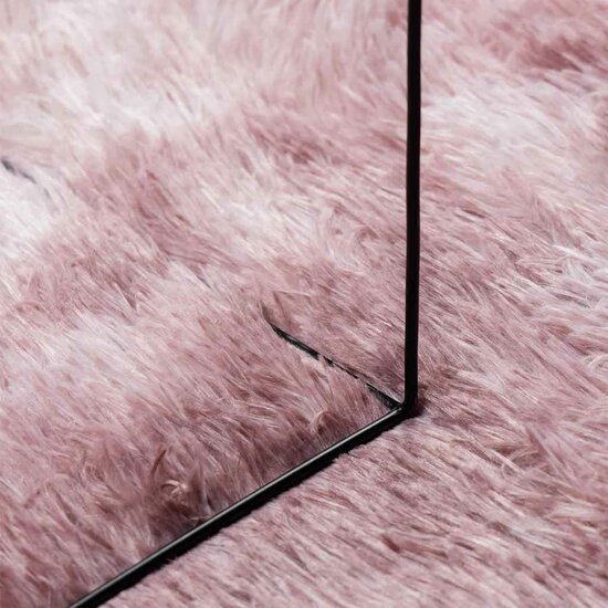 Hoogpolig Vloerkleed Navarra Polyester Stoffig Roze Dusty Pink 240 x 240 cm Vierkant