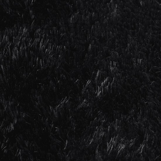Hoogpolig Vloerkleed Navarra Polyester Zwart 100 x 100 cm Rond
