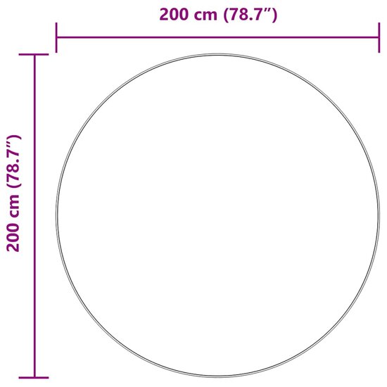 Hoogpolig Vloerkleed Navarra Polyester Zilvergrijs 200 x 200 cm Rond