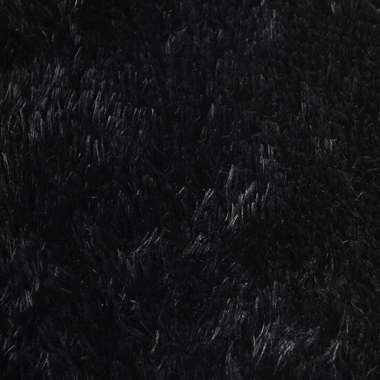 Hoogpolig Vloerkleed Navarra Polyester Zwart 240 x 240 cm Rond
