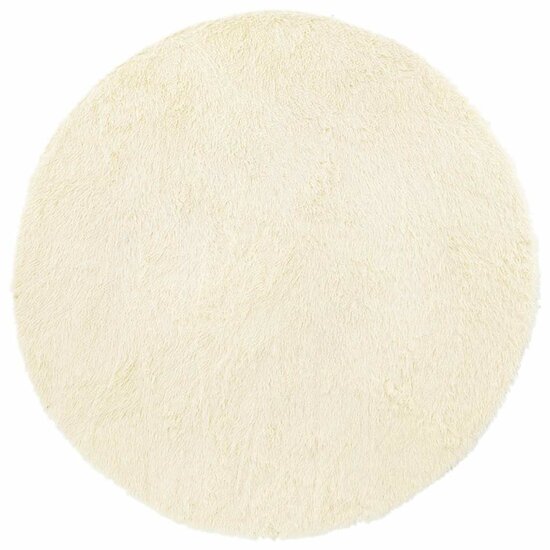Hoogpolig Vloerkleed Navarra Polyester Kleurig Cr&egrave;me 160 x 160 cm Rond