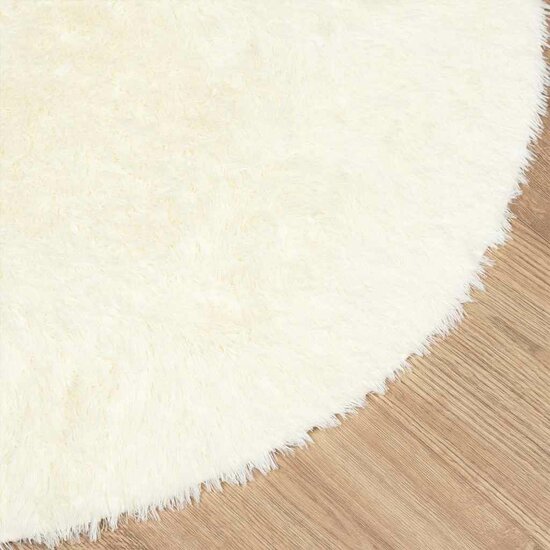 Hoogpolig Vloerkleed Navarra Polyester Kleurig Cr&egrave;me 160 x 160 cm Rond