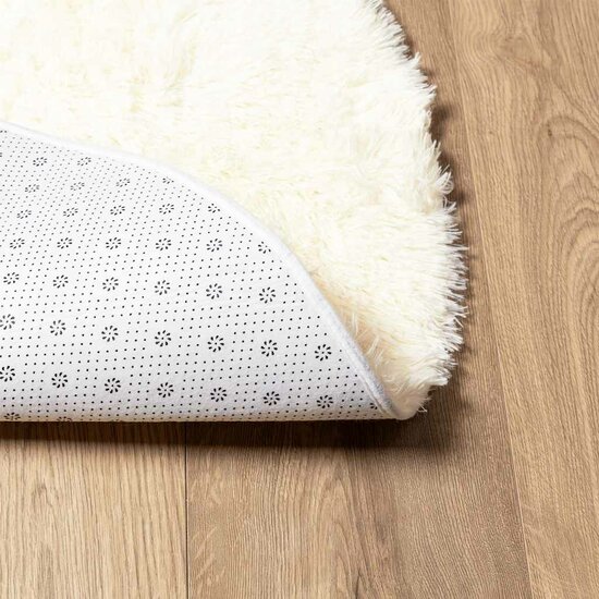 Hoogpolig Vloerkleed Navarra Polyester Kleurig Cr&egrave;me 160 x 160 cm Rond