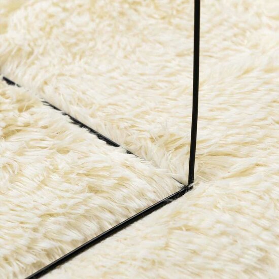 Hoogpolig Vloerkleed Navarra Polyester Kleurig Cr&egrave;me 160 x 160 cm Rond