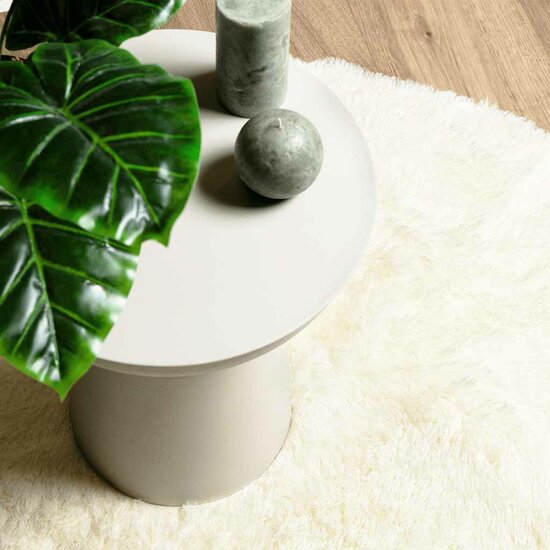 Hoogpolig Vloerkleed Navarra Polyester Kleurig Cr&egrave;me 160 x 160 cm Rond