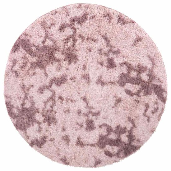 Hoogpolig Vloerkleed Navarra Polyester Stoffig Roze Dusty Pink 160 x 160 cm Rond