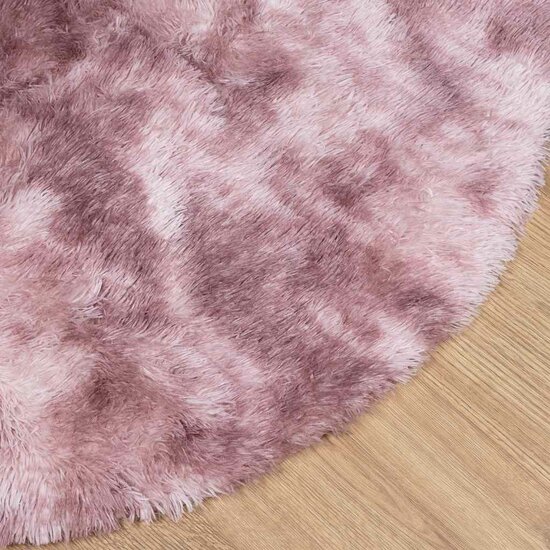 Hoogpolig Vloerkleed Navarra Polyester Stoffig Roze Dusty Pink 160 x 160 cm Rond
