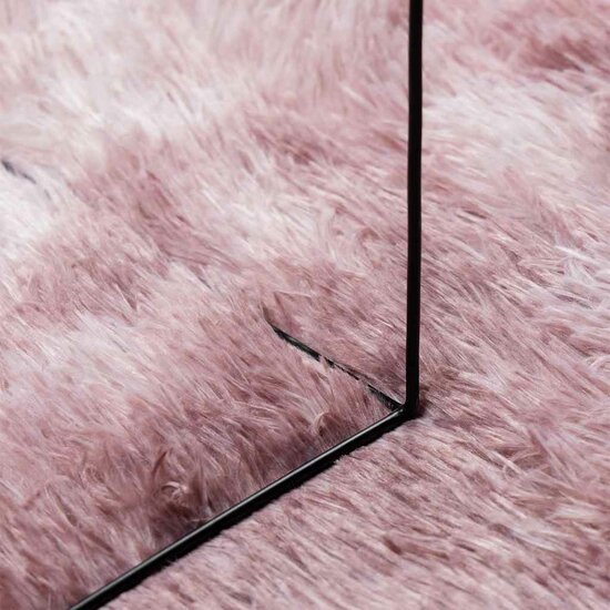 Hoogpolig Vloerkleed Navarra Polyester Stoffig Roze Dusty Pink 160 x 160 cm Rond