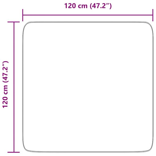 Hoogpolig Vloerkleed Navarra Polyester Zilvergrijs 120 x 120 cm Vierkant