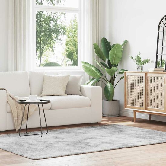 Hoogpolig Vloerkleed Navarra Polyester Lichtgrijs 160 x 230 cm Rechthoekig