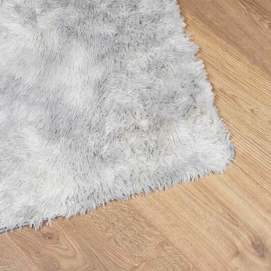 Hoogpolig Vloerkleed Navarra Polyester Lichtgrijs 160 x 230 cm Rechthoekig