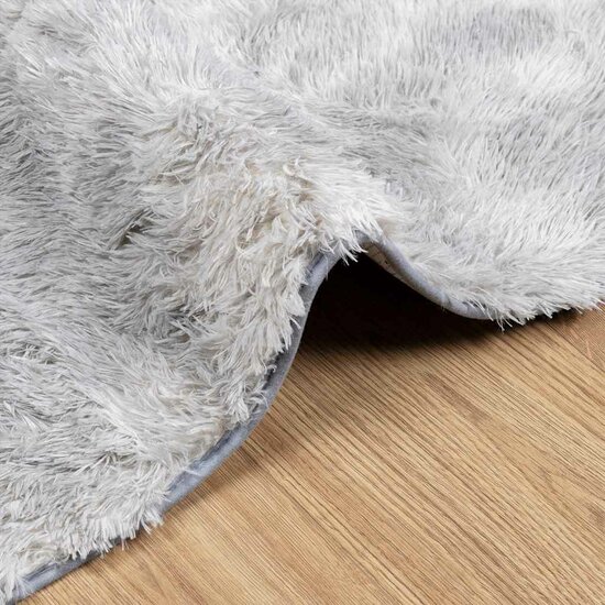 Hoogpolig Vloerkleed Navarra Polyester Lichtgrijs 160 x 230 cm Rechthoekig