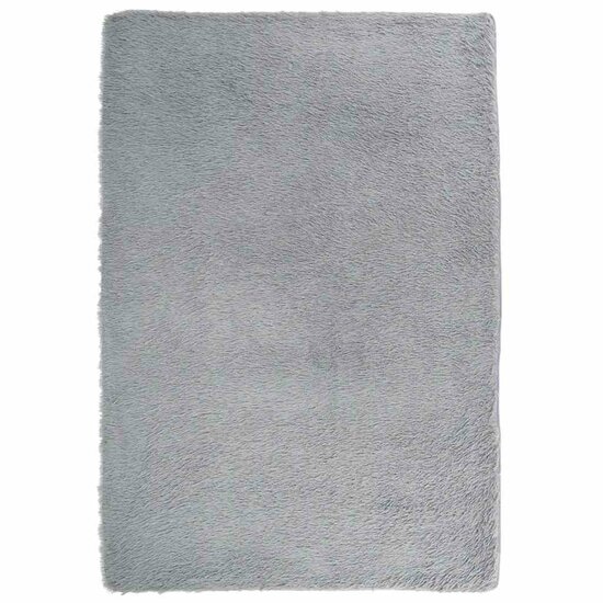 Hoogpolig Vloerkleed Navarra Polyester Zilvergrijs 120 x 170 cm Rechthoekig