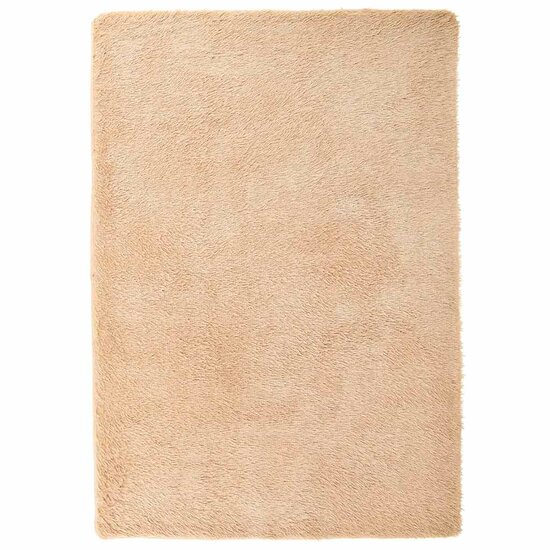 Hoogpolig Vloerkleed Navarra Polyester Beige 120 x 170 cm Rechthoekig