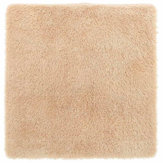 Hoogpolig Vloerkleed Navarra Polyester Beige 120 x 120 cm Vierkant