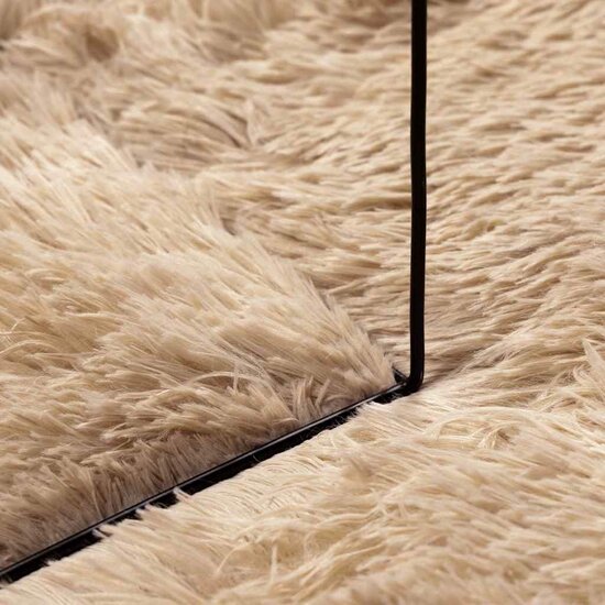 Hoogpolig Vloerkleed Navarra Polyester Beige 200 x 200 cm Vierkant