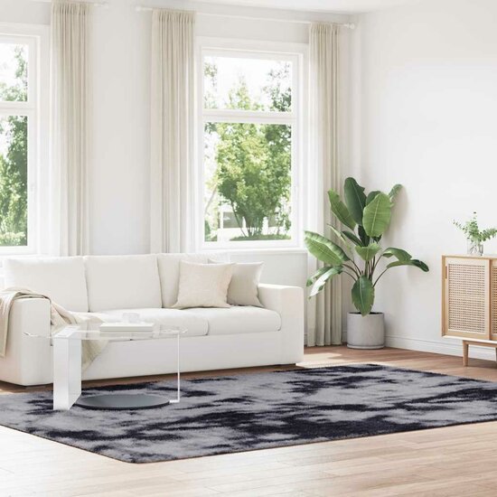 Hoogpolig Vloerkleed Navarra Polyester Donkergrijs 240 x 340 cm Rechthoekig