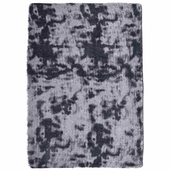 Hoogpolig Vloerkleed Navarra Polyester Donkergrijs 240 x 340 cm Rechthoekig